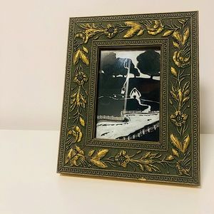 Dark Grey with Gold accents Picture Frame